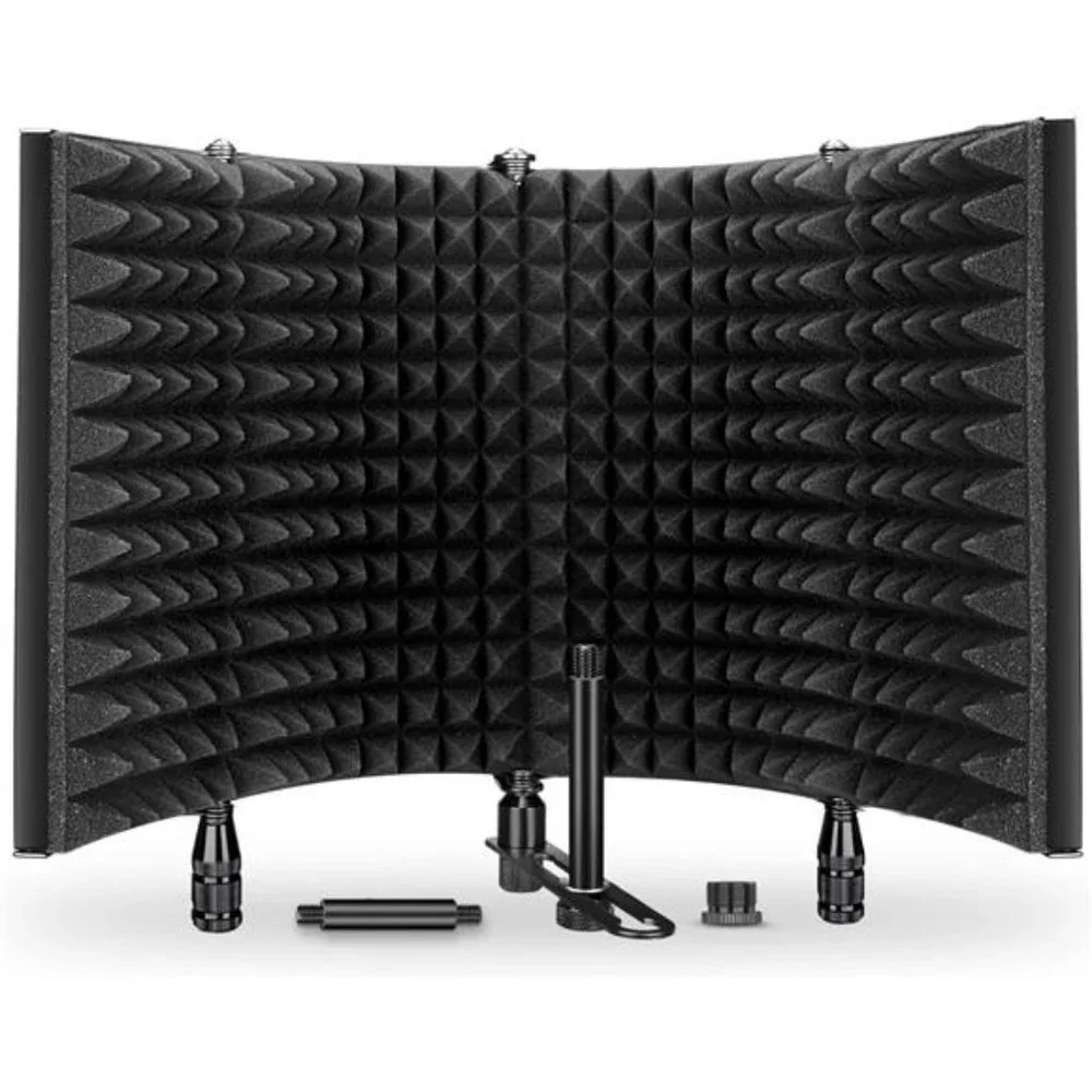 Studio Recording Microphone Isolation Shield, Pop Filter.High density absorbent